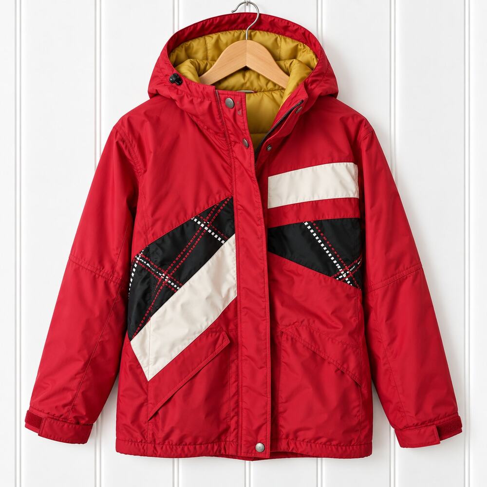 Columbia Girls 10/12 Convert Boardwear Quilted Hooded Jacket Pink Blue
